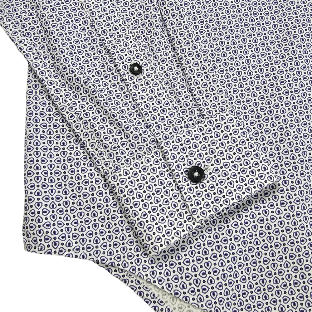 Zara Man Long Sleeve Slim Fit Button Down Shirt Blue White Men's Size Medium - Picture 5 of 15